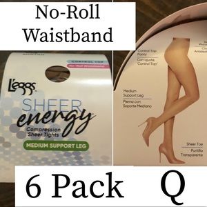 SHEER Energy Suntan Pantyhose 6 pack